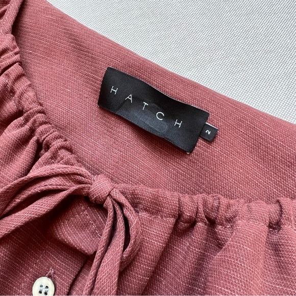 HATCH The Jenna Maternity Linen Blend Dress in Anise - Picture 9 of 11